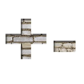 Font on white brick. Plus and minus signs cut from white paper the background Stock Photos