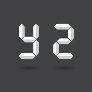Font Y ,Z vector Digital Paper style on Dark background for you design,Futuri Stock Illustration