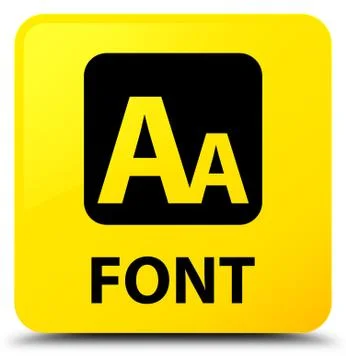 Font yellow square button Stock Illustration