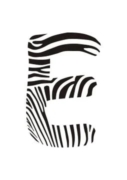 Font zebra, letter E 스톡 일러스트