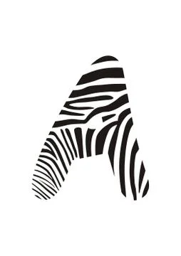 Font zebra, letter A Stock Illustration