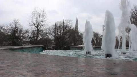 Fontain in Istanbul Stock Footage 217360550