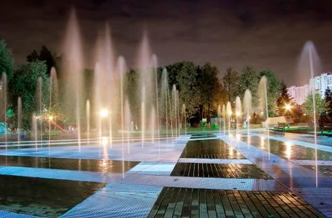 Fontain night Stock Photos