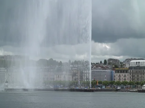 Fontain View and Architecture Stock Footage 74844141