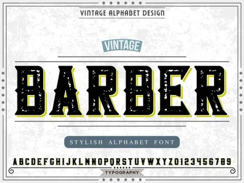 Font.alphabet. Handcrafted handwritten vector label design old style.vintage  Stock Illustration