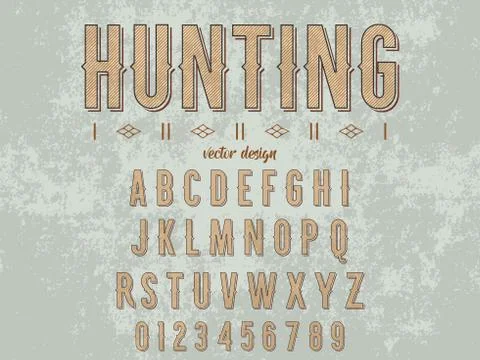 Font.alphabet. old style.Typeface.Script.Shadow Effect.Handcrafted handwritte Illustrazione stock