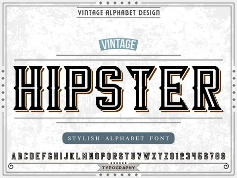 Font.alphabet.Typeface.Script. Vector Illustration. Shadow Effect.Handcrafted Illustrazione stock
