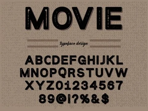 Font.alphabet.Typeface.Script.Shadow Effect.Handcrafted handwritten vector la 库存插图