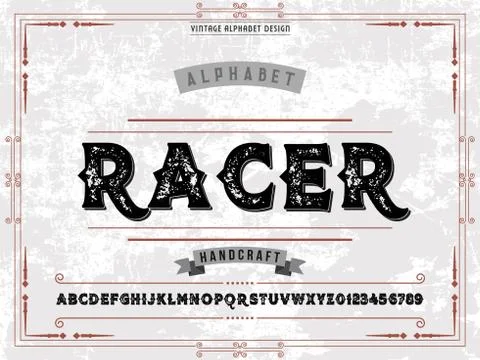 Font.alphabet.Typeface.Script.Vector Illustration.Retro Typography.Shadow Eff Stockillustratie