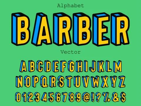 Font,Alphabet,Typeface,Typography,Lettering,Handdrawn,Script,Vintage barber Stock Illustration