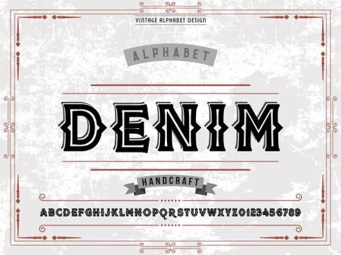 Font.alphabet.Vector Illustration.Typeface.Script.Retro Typography.Shadow Eff Illustrazione stock