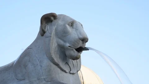 Fontana dei leoni, piazza del popolo Roma Stock Footage 92521453