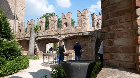 Fontanellato, Parma, view of the inside of Castle of Fontanellato Stock Footage 134574825