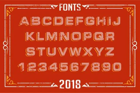 Fonts in attractive design Illustrazione stock