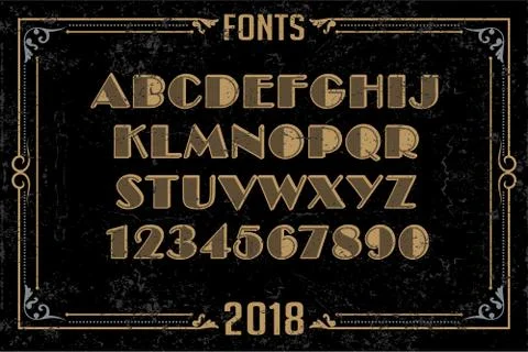 Fonts in attractive design Illustrazione stock