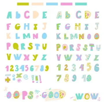 Fonts for kids Illustrazione stock