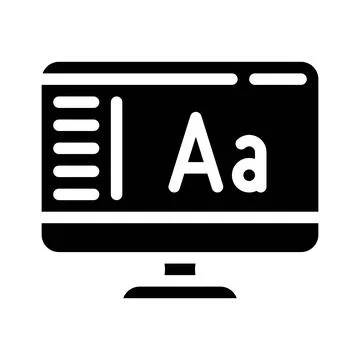 Fonts operating system glyph icon vector illustration Stock Illustration