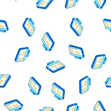 Fonts operating system isometric icon seamless pattern 스톡 일러스트