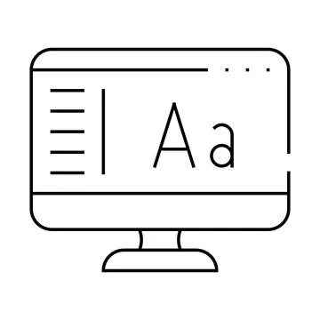 Fonts operating system line icon vector illustration Stock Illustration