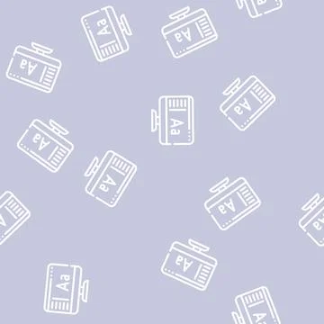 Fonts operating system line vector seamless pattern Stock Illustration