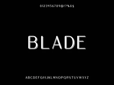 Font.Script.Typeface.alphabet .Shadow Effect.Handcrafted handwritten vector l Illustrazione stock