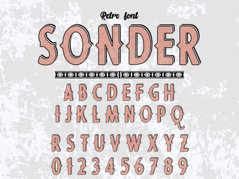 Font.Script.Typeface.alphabet .Shadow Effect.Handcrafted handwritten vector l Stockillustratie