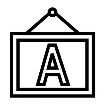 Fontwork, White Board Icon Stock Illustration