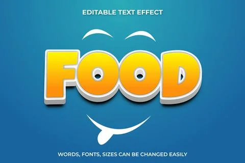 Food 3d editable text effect Stock Illustration