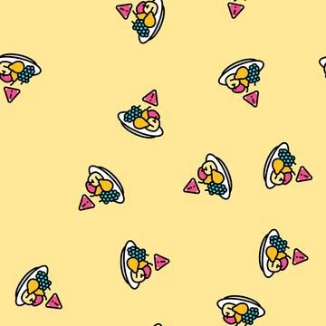 Food allergies vector seamless pattern Stock Illustration