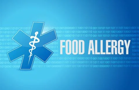 Food allergy binary background sign concept Stockillustratie