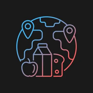 Food allocation gradient vector icon for dark theme イラスト素材