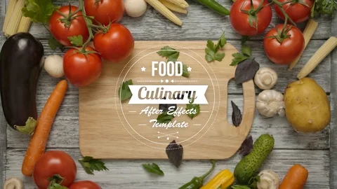 Food and Culinary Titles Stock After Effects