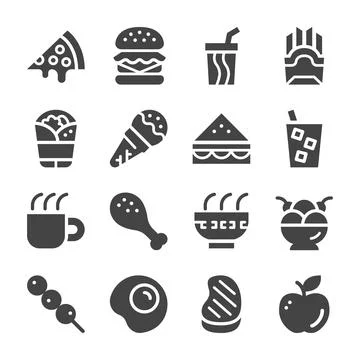 Food and drink solid icon イラスト素材