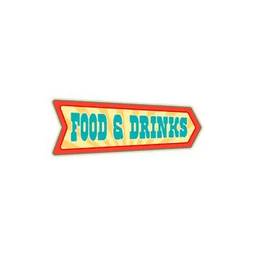Food and drinks circus pointer isolated bar sign Stock Illustration