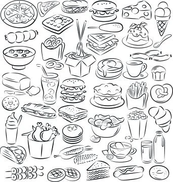 Food and drinks Stock Illustration