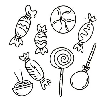 Food and drinks vector bundle set with dodle style Stock-Illustration