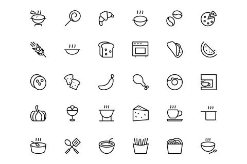 Food and Drinks Vector Collections Stock Illustration