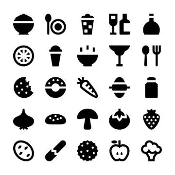 Food and Drinks Vector Set Illustrazione stock