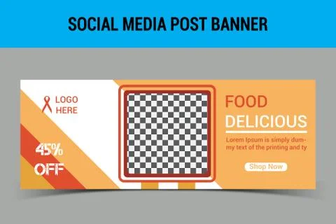 Food and Restaurant Facebook Cover page design. Stock Illustration