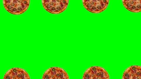 Food animation or a frame of moving pizzas Stock Footage 222040896