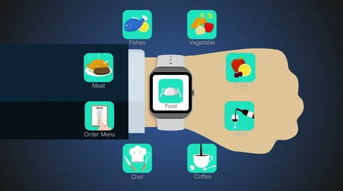 Food application function for smart watch,mobile watch(included alpha) 스톡 동영상 59188091