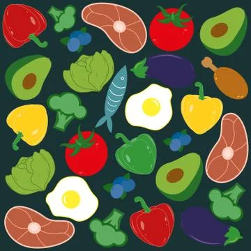 Food background Stock Illustration