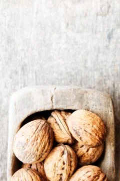 Food background, walnuts. Stock Photos