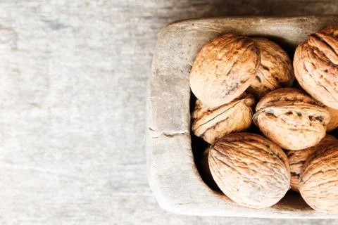 Food background, walnuts. Stock Photos