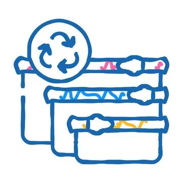 Food bag zero waste accessory icon doodle illustration Stock Illustration