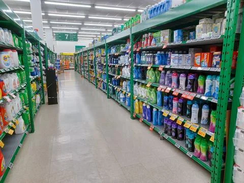Food Basic grocery store interior Stock Photos