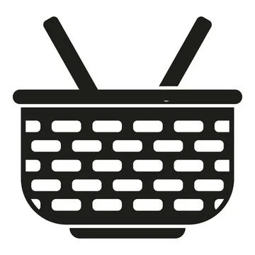 Food basket icon simple vector. Empty bag Stock Illustration