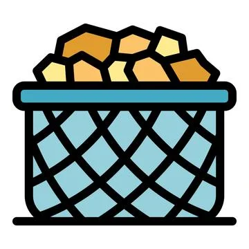 Food basket icon vector flat Ilustración de archivo