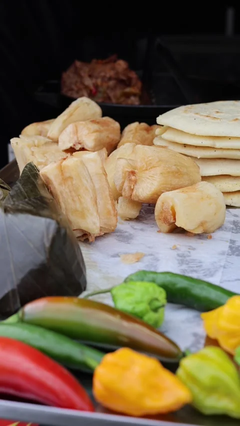 Food on the beach vertical video Stock Footage 287119654