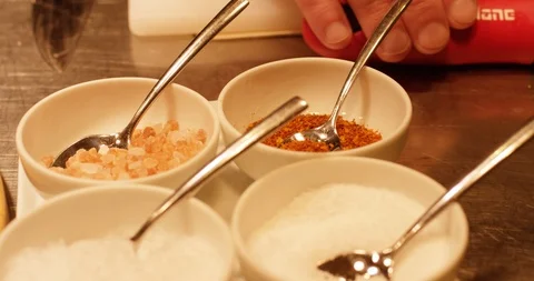 Food being prepped and cooked. Stock Footage 127123750